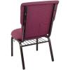 Flash Furniture Advantage Mixed Tan Discount Church Chair – 21 in. Wide(Burgundy Pattern Fabric/Gold Vein Frame)