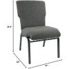 Flash Furniture Advantage Mixed Tan Discount Church Chair – 21 in. Wide(Charcoal Gray Fabric/Silver Vein Frame)