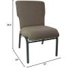 Flash Furniture Advantage Mixed Tan Discount Church Chair – 21 in. Wide(Jute Fabric/Black Frame)