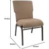 Flash Furniture Advantage Mixed Tan Discount Church Chair – 21 in. Wide(Mixed Tan Fabric/Gold Vein Frame)