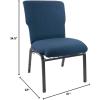 Flash Furniture Advantage Mixed Tan Discount Church Chair – 21 in. Wide(Navy Fabric/Silver Vein Frame)