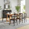 Flash Furniture Advantage X-Back Chair with Metal Bracing and Fruitwood Seat(Black/Fruitwood)