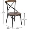 Flash Furniture Advantage X-Back Chair with Metal Bracing and Fruitwood Seat(Black/Fruitwood)