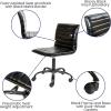 Flash Furniture Alan Office Task Chair – Brown Vinyl – Chrome Frame – Armless – Ribbed Back and Seat – Low Back Design(Black)