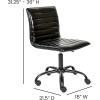 Flash Furniture Alan Office Task Chair – Brown Vinyl – Chrome Frame – Armless – Ribbed Back and Seat – Low Back Design(Black)