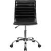 Flash Furniture Alan Office Task Chair – Brown Vinyl – Chrome Frame – Armless – Ribbed Back and Seat – Low Back Design(Black/Chrome)