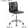 Flash Furniture Alan Office Task Chair – Brown Vinyl – Chrome Frame – Armless – Ribbed Back and Seat – Low Back Design(Black/Chrome)