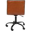Flash Furniture Alan Office Task Chair – Brown Vinyl – Chrome Frame – Armless – Ribbed Back and Seat – Low Back Design(Brown/Black)