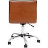 Flash Furniture Alan Office Task Chair – Brown Vinyl – Chrome Frame – Armless – Ribbed Back and Seat – Low Back Design(Brown/Chrome)