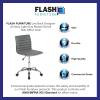 Flash Furniture Alan Office Task Chair – Brown Vinyl – Chrome Frame – Armless – Ribbed Back and Seat – Low Back Design(Light Gray/Chrome)