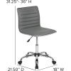 Flash Furniture Alan Office Task Chair – Brown Vinyl – Chrome Frame – Armless – Ribbed Back and Seat – Low Back Design(Light Gray/Chrome)