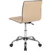 Flash Furniture Alan Office Task Chair – Brown Vinyl – Chrome Frame – Armless – Ribbed Back and Seat – Low Back Design(Tan/Chrome)