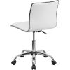 Flash Furniture Alan Office Task Chair – Brown Vinyl – Chrome Frame – Armless – Ribbed Back and Seat – Low Back Design(White/Chrome)