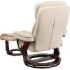 Flash Furniture Allie LeatherSoft Upholstered Recliner with Footrest, Arms, and Headrest, Padded Swivel Recliner Chair and Ottoman Set, Palimino(Beige)