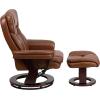 Flash Furniture Allie LeatherSoft Upholstered Recliner with Footrest, Arms, and Headrest, Padded Swivel Recliner Chair and Ottoman Set, Palimino(Brown Vintage)