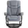 Flash Furniture Allie LeatherSoft Upholstered Recliner with Footrest, Arms, and Headrest, Padded Swivel Recliner Chair and Ottoman Set, Palimino(Grey)