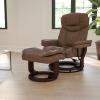 Flash Furniture Allie LeatherSoft Upholstered Recliner with Footrest, Arms, and Headrest, Padded Swivel Recliner Chair and Ottoman Set, Palimino(Palimino)