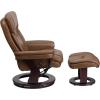 Flash Furniture Allie LeatherSoft Upholstered Recliner with Footrest, Arms, and Headrest, Padded Swivel Recliner Chair and Ottoman Set, Palimino(Palimino)