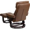 Flash Furniture Allie LeatherSoft Upholstered Recliner with Footrest, Arms, and Headrest, Padded Swivel Recliner Chair and Ottoman Set, Palimino(Palimino)
