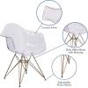 Flash Furniture Allure Series Transparent Side Chair with Gold Base(Set of 1)