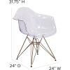 Flash Furniture Allure Series Transparent Side Chair with Gold Base(Set of 1)