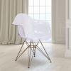 Flash Furniture Allure Series Transparent Side Chair with Gold Base(Set of 2)