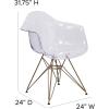 Flash Furniture Allure Series Transparent Side Chair with Gold Base(Set of 2)