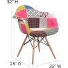 Flash Furniture Alonza Series Milan Patchwork Fabric Chair with Wooden Legs
