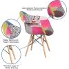 Flash Furniture Alonza Series Milan Patchwork Fabric Chair with Wooden Legs