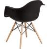 Flash Furniture Alonza Series White Plastic Chair with Wooden Legs(Black)
