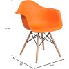 Flash Furniture Alonza Series White Plastic Chair with Wooden Legs(Orange)