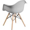 Flash Furniture Alonza Series White Plastic Chair with Wooden Legs(White)