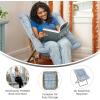 Flash Furniture Archer Saucer Chair with Folding Steel Frame, Portable Oversized Saucer Chair, for Dorm or Bedroom, 28″, Dusty Aqua Faux Fur/Soft Gold Frame(Aqua Fabric/Soft Gold Frame)