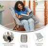 Flash Furniture Archer Saucer Chair with Folding Steel Frame, Portable Oversized Saucer Chair, for Dorm or Bedroom, 28″, Dusty Aqua Faux Fur/Soft Gold Frame(Gray Fabric/Soft Gold Frame)