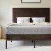 Flash Furniture Asher Solid Wood Platform Bed with Wooden Slats and Headboard, No Box Spring Needed, King Size, Light Brown(Dark Brown)