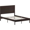 Flash Furniture Asher Solid Wood Platform Bed with Wooden Slats and Headboard, No Box Spring Needed, King Size, Light Brown(Dark Brown)