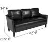Flash Furniture Asti Upholstered Sofa in Black LeatherSoft