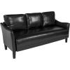 Flash Furniture Asti Upholstered Sofa in Black LeatherSoft