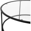 Flash Furniture Astoria Collection Round Coffee Table – Modern Clear Glass Coffee Table – Matte Gold Frame(Clear Top/Matte Black Frame)