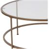 Flash Furniture Astoria Collection Round Coffee Table – Modern Clear Glass Coffee Table – Matte Gold Frame(Clear/Brushed Gold)