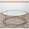 Flash Furniture Astoria Collection Round Coffee Table – Modern Clear Glass Coffee Table – Matte Gold Frame(Clear/Brushed Gold)