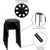 Flash Furniture Bailey Plastic Nesting Stack Stools, 17.5″Height, Black (5 Pack)(Black)