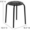 Flash Furniture Bailey Plastic Nesting Stack Stools, 17.5″Height, Black (5 Pack)(Black)