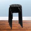 Flash Furniture Bailey Plastic Nesting Stack Stools, 17.5″Height, Black (5 Pack)(Black)