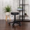 Flash Furniture Baker Black Adjustable Doctors Stool on Wheels with Ergonomic Molded Seat