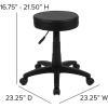 Flash Furniture Baker Black Adjustable Doctors Stool on Wheels with Ergonomic Molded Seat