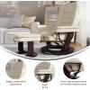 Flash Furniture Bali Contemporary Multi-Position LeatherSoft Recliner Chair with Ottoman, 360-Degree Swivel Recliner Chair/Ottoman Set, Beige(Beige)