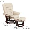 Flash Furniture Bali Contemporary Multi-Position LeatherSoft Recliner Chair with Ottoman, 360-Degree Swivel Recliner Chair/Ottoman Set, Beige(Beige)