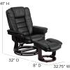 Flash Furniture Bali Contemporary Multi-Position LeatherSoft Recliner Chair with Ottoman, 360-Degree Swivel Recliner Chair/Ottoman Set, Beige(Black)