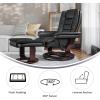 Flash Furniture Bali Contemporary Multi-Position LeatherSoft Recliner Chair with Ottoman, 360-Degree Swivel Recliner Chair/Ottoman Set, Beige(Black)
